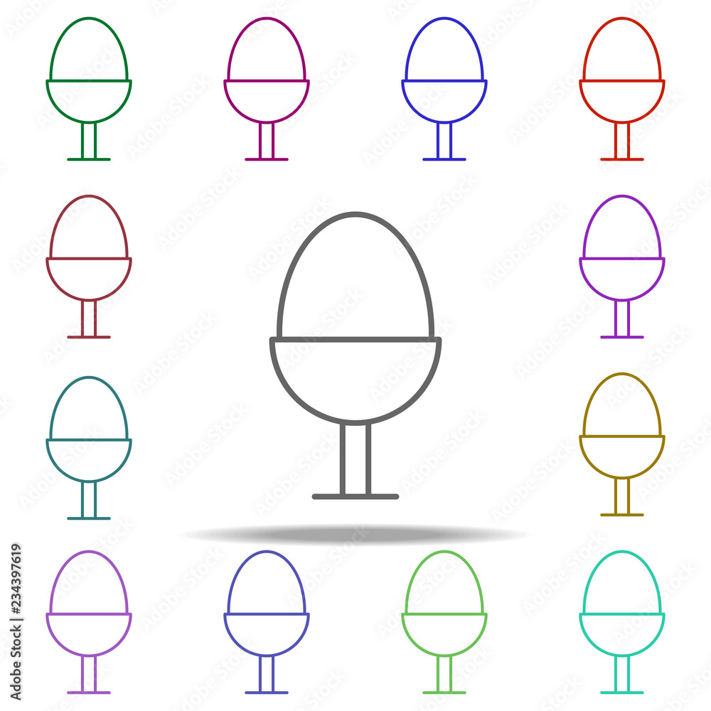 Poster egg outline icon. elements of restaurant in multi color style icons. simple icon for websites, web d