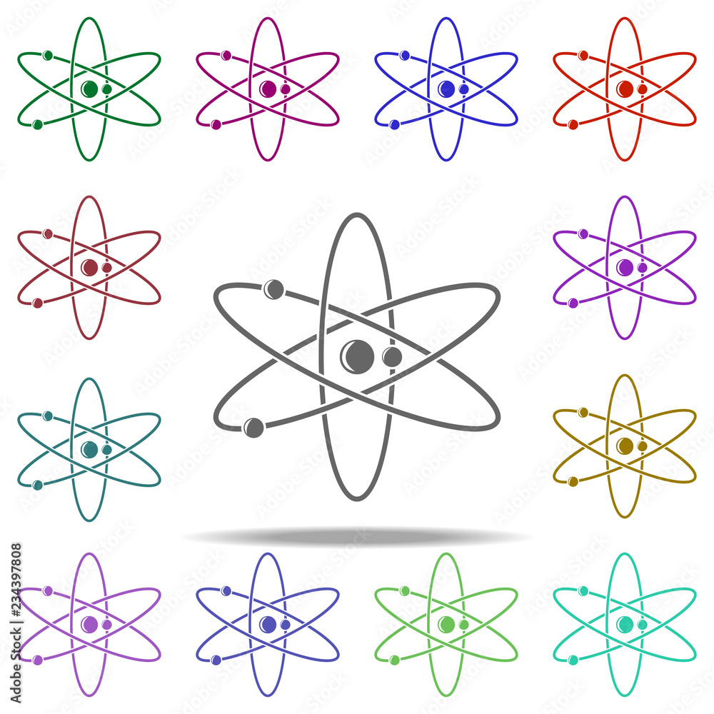 Poster atoms icon. elements of space in multi color style icons. simple icon for websites, web design, mobi
