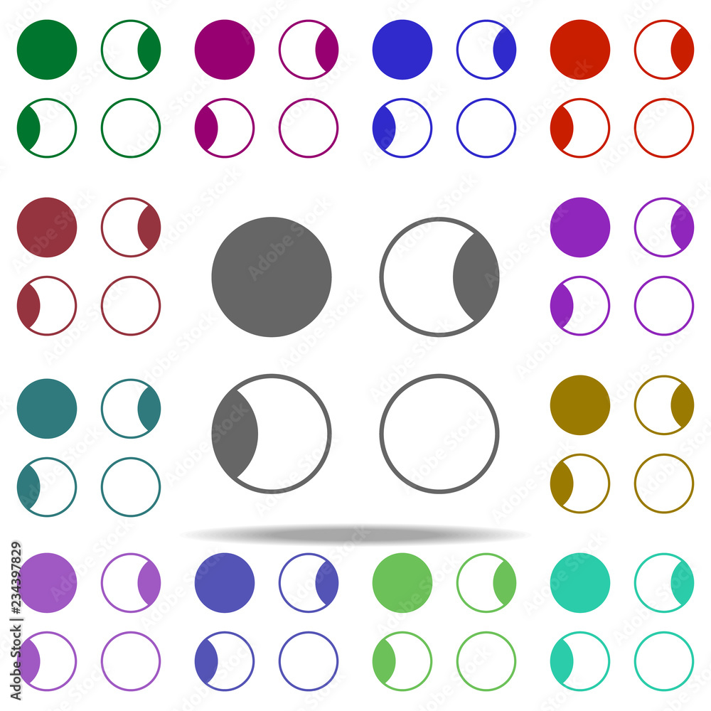 Poster state of the moon icon. elements of space in multi color style icons. simple icon for websites, web 