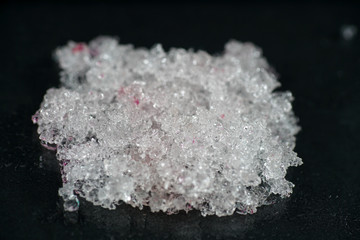 Chemical powder from the chemistry kit with macro lens photographed in studio