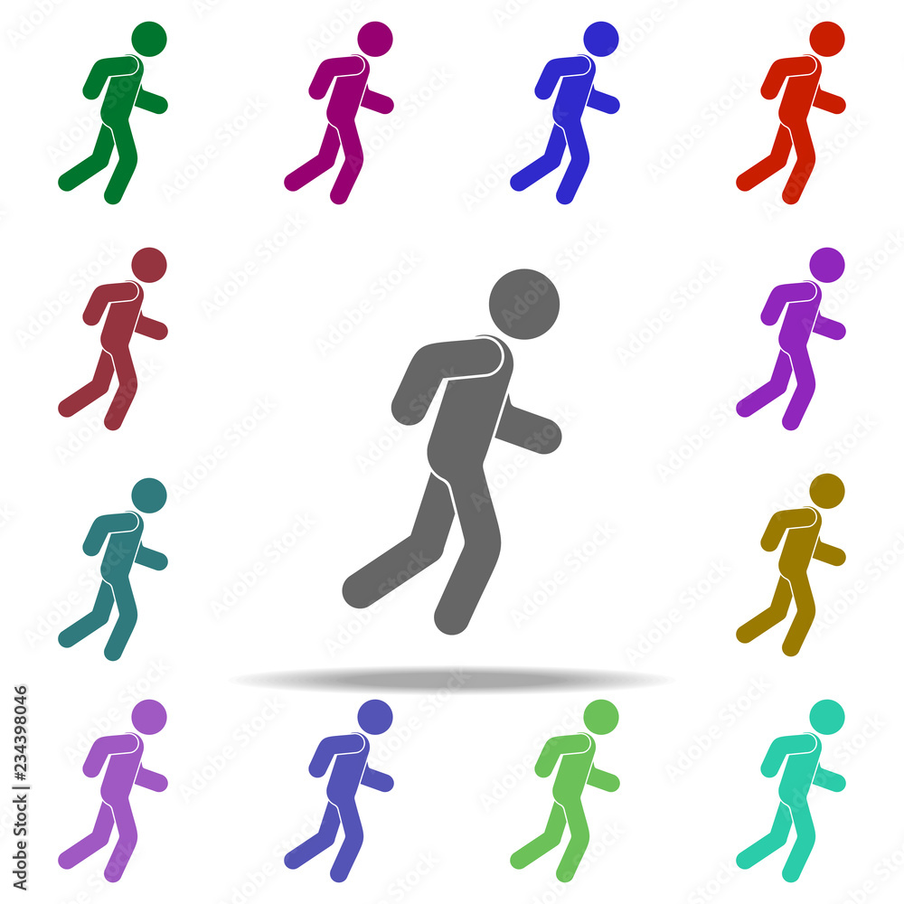 Aufkleber run icon. elements of sport in multi color style icons. simple icon for websites, web design, mobile