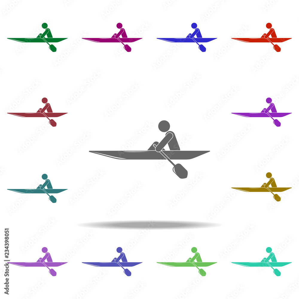 Poster rowing icon. elements of sport in multi color style icons. simple icon for websites, web design, mob
