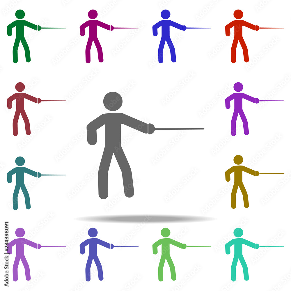 Aufkleber athlete with a sword icon. elements of sport in multi color style icons. simple icon for websites, w