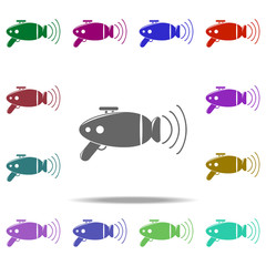 blaster icon. Elements of Space in multi color style icons. Simple icon for websites, web design, mobile app, info graphics