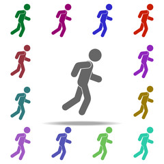 run icon. Elements of Sport in multi color style icons. Simple icon for websites, web design, mobile app, info graphics