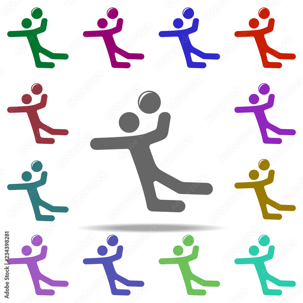 Poster handball icon. elements of sport in multi color style icons. simple icon for websites, web design, m