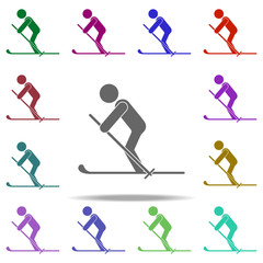 Fototapeta na wymiar skier icon. Elements of Sport in multi color style icons. Simple icon for websites, web design, mobile app, info graphics