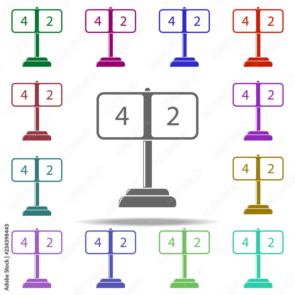 Poster scoreboard scoreboard icon. elements of sport in multi color style icons. simple icon for websites, 