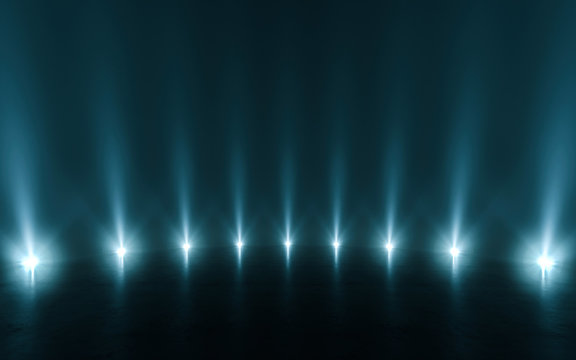 Futuristic abstract light and reflection. 3d rendering