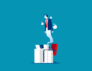 Dead. Businessman work hard and dead. Concept business vector illustration, Working, Spirit