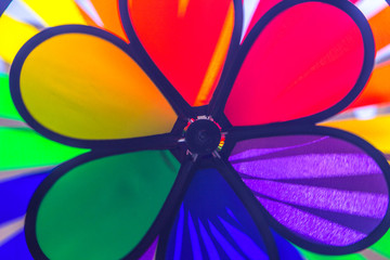 Rainbow lgbt pride spinning pinwheel. Symbol of sexual minorities, gays and lesbians.