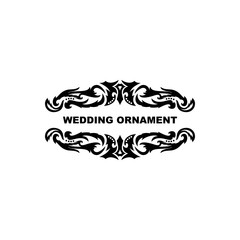 Wedding ornament vector template.