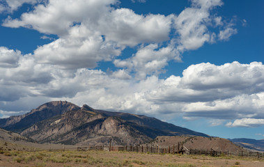 Livestock Corral Against a Mountain
