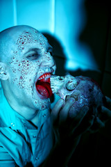 cannibal with skull