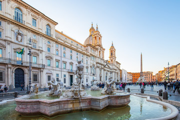 Fototapeta na wymiar Piazza Navona square landmark in Rome city, Italy