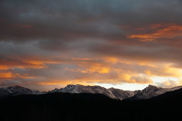 sunset in the mountains