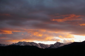 sunset in the mountains
