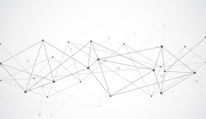 Connect lines and dots. Internet connection. Abstract sense of science and graphic design. Banner template for technology background. Vector illustration