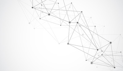 Connect lines and dots. Internet connection. Abstract sense of science and graphic design. Banner template for technology background. Vector illustration