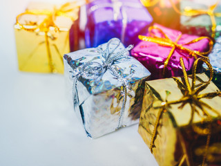 Small colorful gift boxes