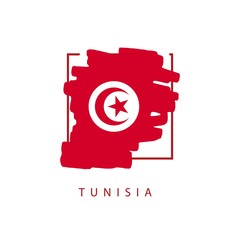 Fototapeta na wymiar Tunisia Brush Logo Vector Template Design Illustration