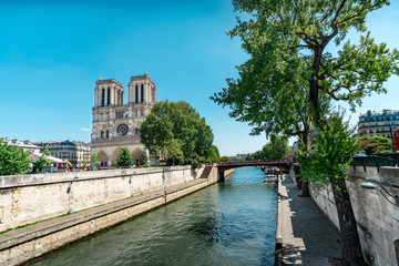 Notre Dame de Paris at spring, France