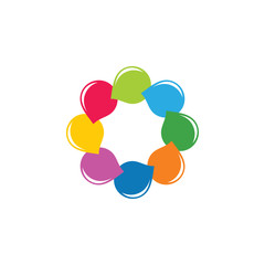 circle water colors colorful logo vector