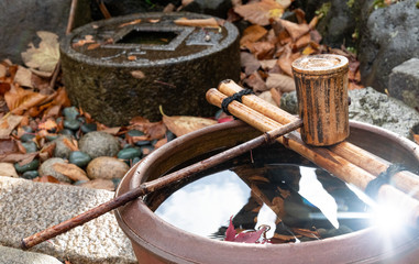 日本庭園の水瓶 / 日本の伝統文化