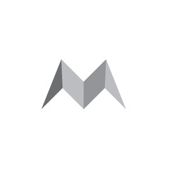 letter m 3d arrows logo vector