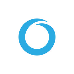 simple geometric blue wave circle logo