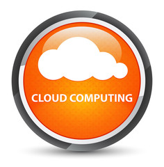 Cloud computing galaxy orange round button