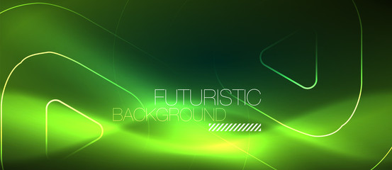 Color shiny neon lights background with abstract lines