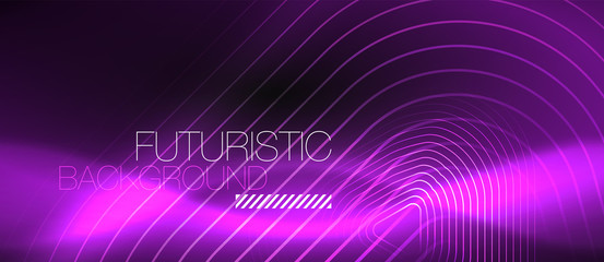 Dark black abstract background with neon colors and lines