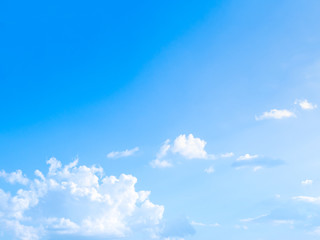Blue sky and Beautiful white clouds, Cloudscape with Color fade gradient blue to white for background