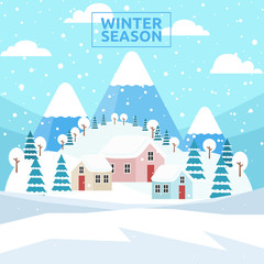 Obraz na płótnie Canvas Winter Season, Wintertime Design Background, Vector Illustration