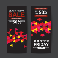 Black Friday sale posters vector. Black friday sale banner, special offer shopping illustration