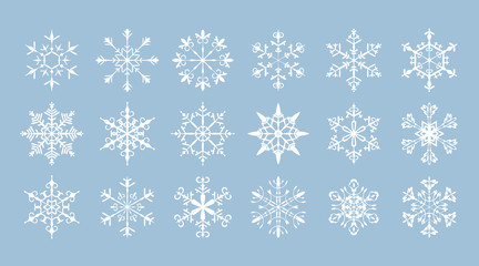 set of snow flake, vector illustration.