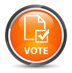 Vote (survey icon) galaxy orange round button