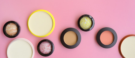 collection of make up and cosmetic beauty products arranged