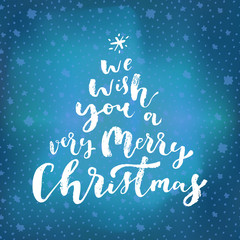 We Wish You A Very Merry Christmas hand lettering greeting card