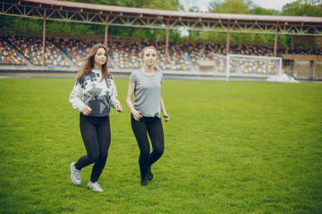 Fototapeta premium sport girls