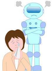 雇用主になった人工知能を持ったロボットに、ハラスメントを受ける人間。