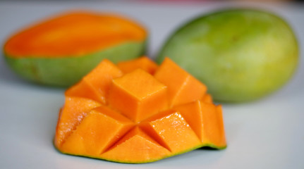 Indramayu Mango or Mangga Indamayu from Indramayu, West Java, Indonesia. It has a strong aroma with a little bit of strong sweet flavor.