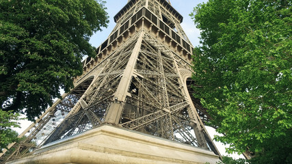 Establishment shot of Paris’ Famous Eiffel Tower, Cinemativ View