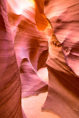 Beautiful view of Antelope Canyon sandstone formations in famous Navajo Tribal national park near Page, Arizona, USA
