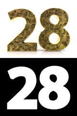 Golden number twenty-eight years style Zentangle