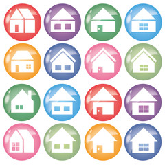 ホームアイコン・カラー丸型16セット