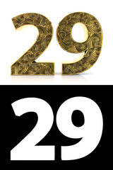 Golden number twenty-nine years style Zentangle