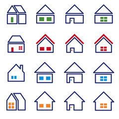 ホームアイコン・ラインアート16セット