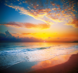 sunset and sea